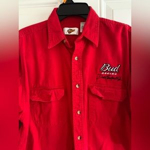 Winners Circle Dale Earnhardt Jr Shirt Mens L Red Button Up Long Sleeve Nascar 8